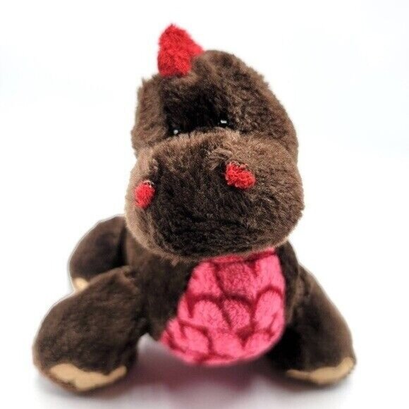2/$15 Webkinz Cocoa Dinosaur Plush Brown Red 9" Soft Stuffed Animal Spikes Dots - Picture 2 of 10